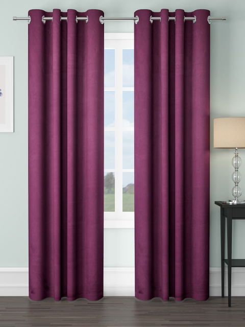 

VRINDA Purple Set of 2 Black Out Long Door Curtain