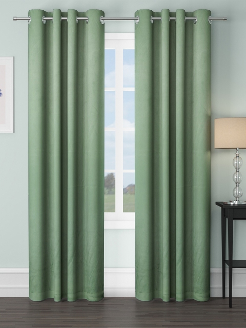 

VRINDA Green Set of 2 Black Out Long Door Curtain