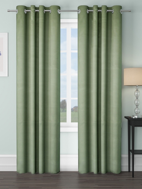 

VRINDA Green Set of 2 Black Out Long Door Curtain