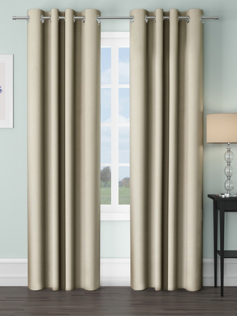 

VRINDA Beige Set of 2 Black Out Long Door Curtain