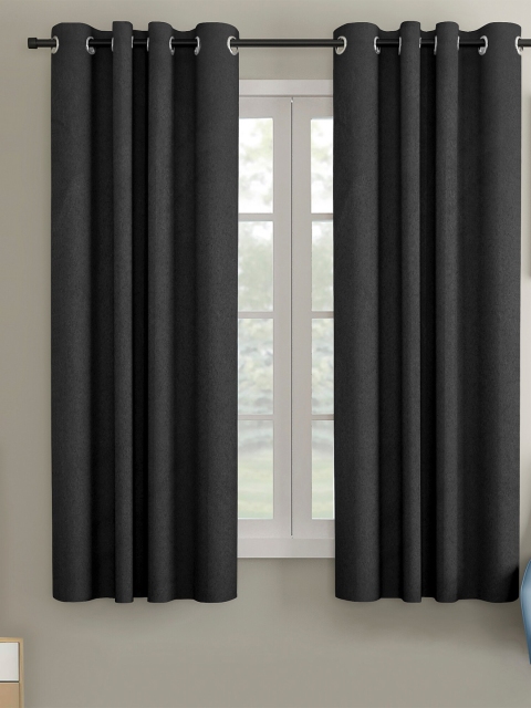 

VRINDA Black Set of 2 Black Out Window Curtain
