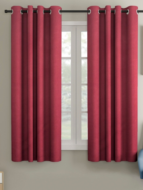 

VRINDA Maroon Set of 2 Black Out Window Curtain
