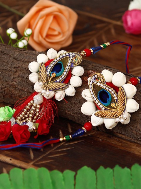 

eCraftIndia Multicoloured Bhaiya Bhabhi Rakhi Gift Set, Multi