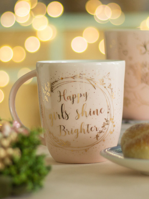 

The Wishing Chair Pink & Gold-Toned Printed Bone China Glossy Mug