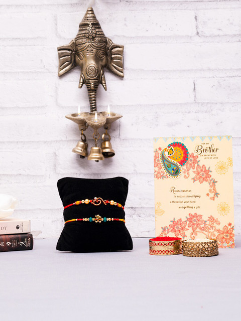 

Archies Multicoloured 2 Pieces Rakhi Gift Set, Multi