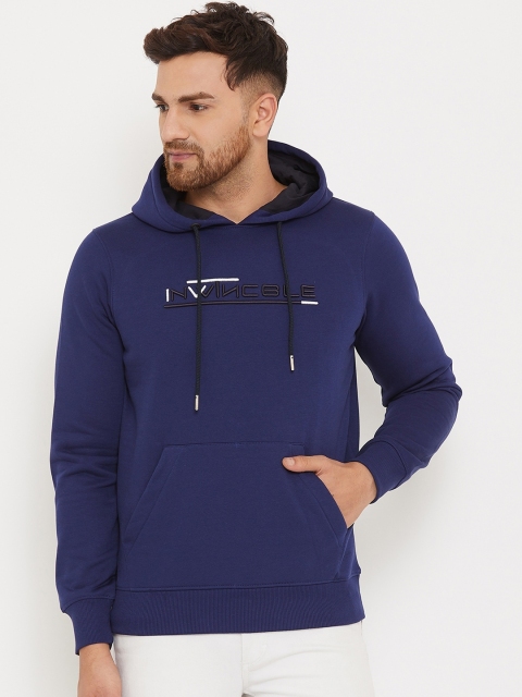 

98 Degree North Men Blue Hooded Pullover Sweatshirt