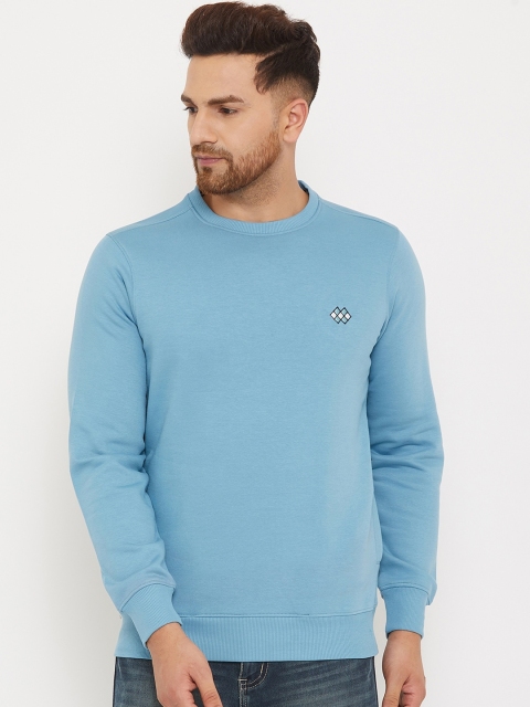 

98 Degree North Men Blue Solid Sweatshirt