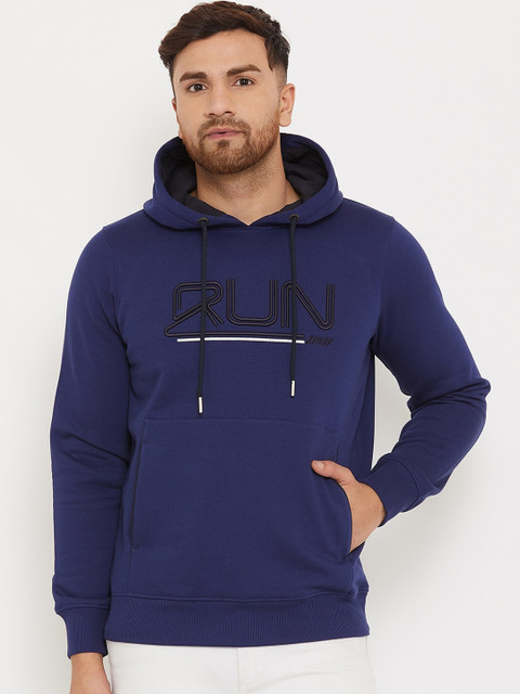 

98 Degree North Men Blue Hooded Pullover Sweatshirt