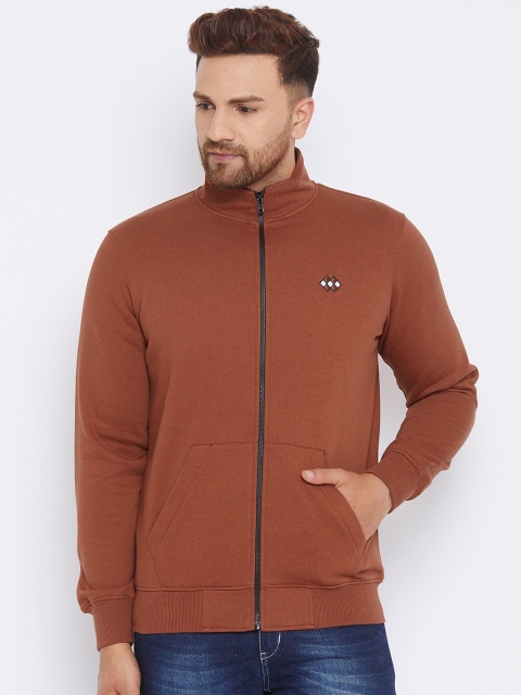 

98 Degree North Men Rust Solid Sweatshirt