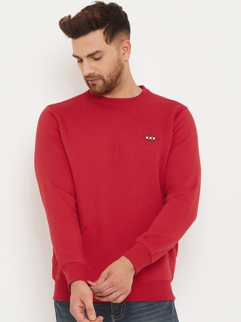 

98 Degree North Men Red Solid Sweatshirt