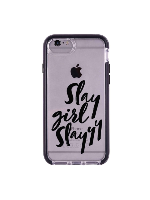 

macmerise Transparent & Black Slay Girl Printed iPhone 6 Plus Back Case
