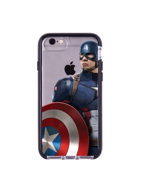 

macmerise Transparent & Blue Captain America Printed Rubber iPhone 6 Back Case