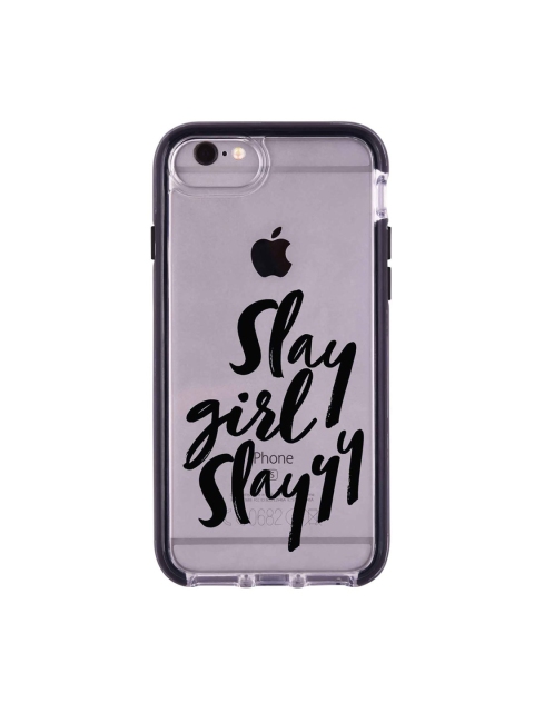 

macmerise Transparent & Black Typography Printed Extreme iPhone 6 Back Case