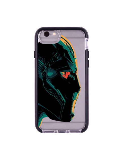 

macmerise Silver-Toned & Green Illuminated Black Panther Printed Rubber iPhone 6 Back Case