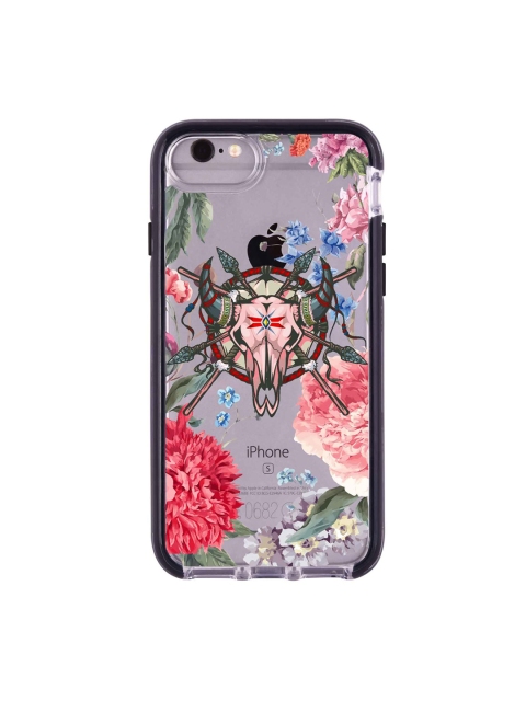 

macmerise Silver-Toned & Green Floral Symmetry Printed Rubber iPhone 6 Back Case