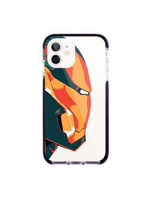 

macmerise Transparent & Orange Illuminated Ironman Printed iPhone 12 Back Case