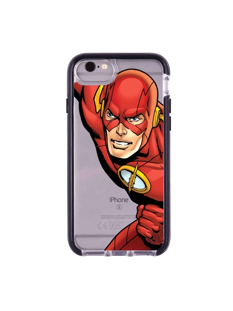 

macmerise Silver-Toned & Red Fierce Flash Printed Rubber iPhone 6 Back Case