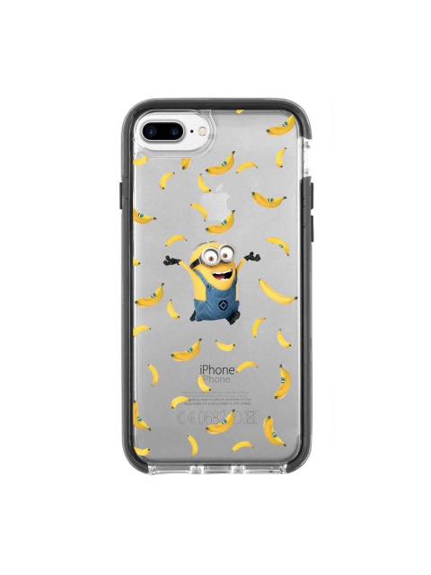 

macmerise Silver-Toned & Blue Go Bananas Printed Rubber iPhone 7 Plus Back Case