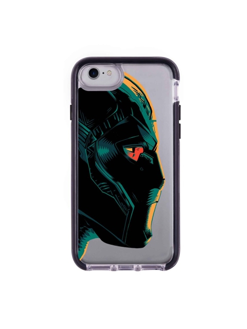 

macmerise Silver-Toned & Black Illuminated Black Panther Printed Rubber iPhone 7 Back Case