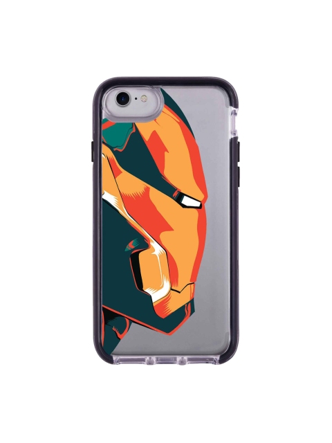 

macmerise Silver-Toned & Orange Illuminated Ironman Printed Rubber iPhone 7 Back Case