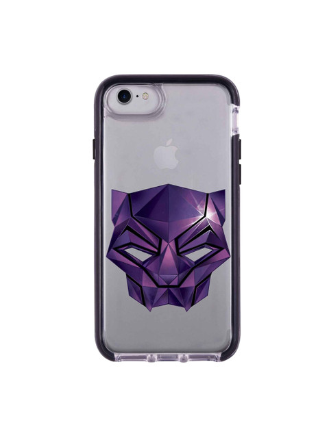 

macmerise Transparent & Purple Black Panther Logo Printed iPhone 7 Back Case