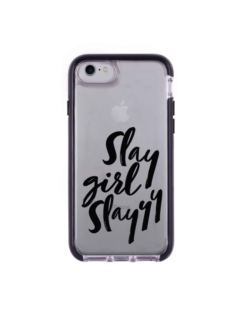 

macmerise Transparent & Black Slay Girl Slay Pattern iPhone 7 Back Case