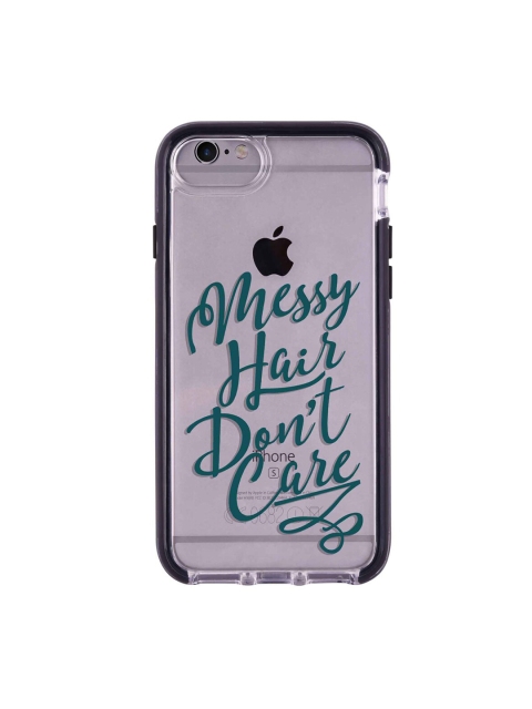 

macmerise Transparent & Green Messy Hair Dont Care Pattern iPhone 6 Plus Back Case