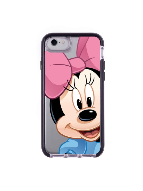 

macmerise Silver-Toned & Blue Zoom Up Minnie Printed Rubber iPhone 7 Back Case