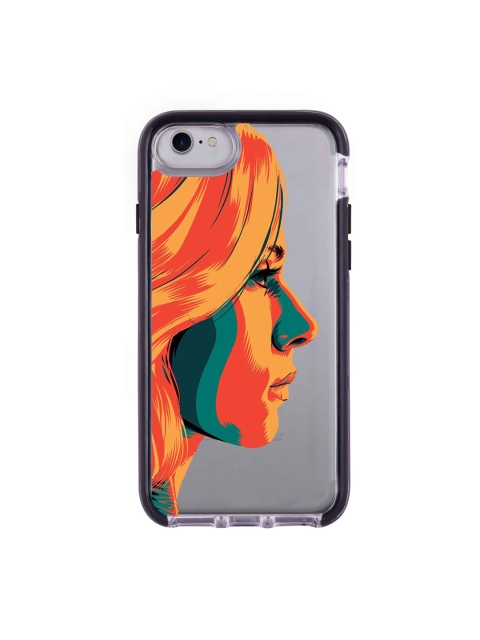 

macmerise Silver-Toned & Orange Illuminated Black Widow Printed Rubber iPhone 7 Back Case