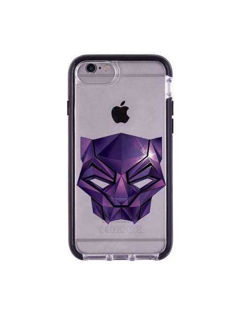 

macmerise Silver-Toned & Purple Black Panther Logo Printed Rubber iPhone 6 Plus Back Case