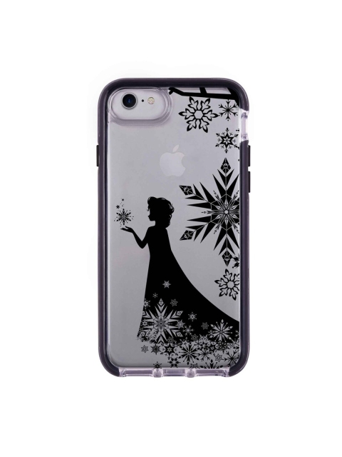 

macmerise Transparent & Black Elsa Silhouette Printed iPhone 7 Back Case