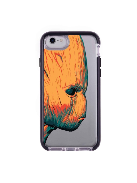 

macmerise Silver-Toned & Orange Illuminated Groot Printed Rubber iPhone 7 Back Case