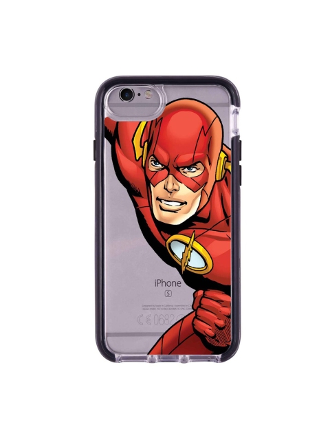 

macmerise Silver-Toned & Red Fierce Flash Printed Rubber iPhone 6 Plus Back Case
