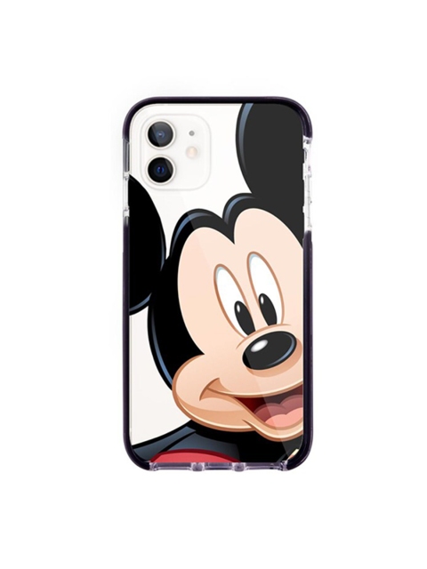 

macmerise Transparent & Black Zoom Up Mickey Printed iPhone 12 Back Case