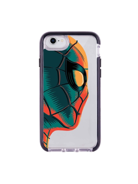 

macmerise Transparent & Teal Blue Illuminated Spiderman Printed iPhone 8 Back Case