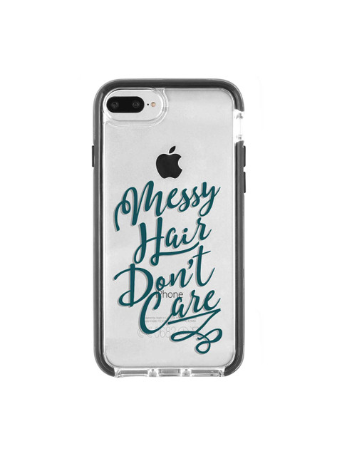 

macmerise Transparent & Green Messy Hair Dont Care Pattern iPhone 8 Plus Back Case
