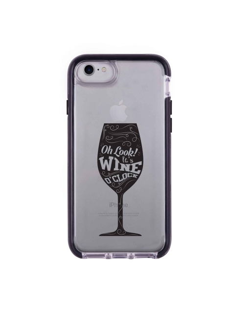 

macmerise Transparent & Black Wine O Clock Pattern iPhone 7 Back Case