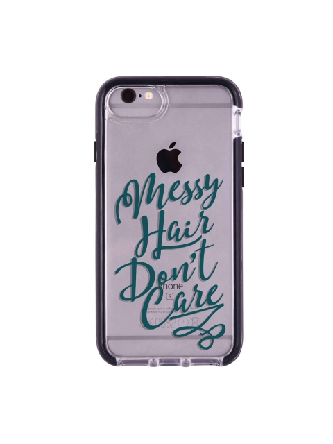 

macmerise Transparent & Green Messy Hair Dont Care Pattern iPhone 6 Back Case