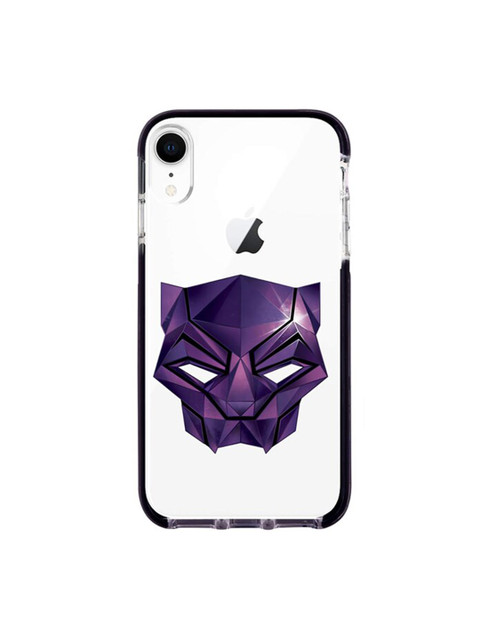 

macmerise Transparent & Purple Black Panther Logo Extreme iPhone XR Back Case