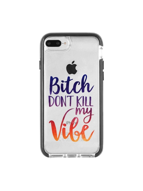 

macmerise Transparent & Black Dont Kill My Vibe Extreme iPhone 8 Plus Back Case