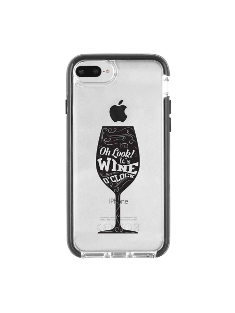 

macmerise Transparent & Black Wine O Clock Extreme iPhone 8 Plus Back Case