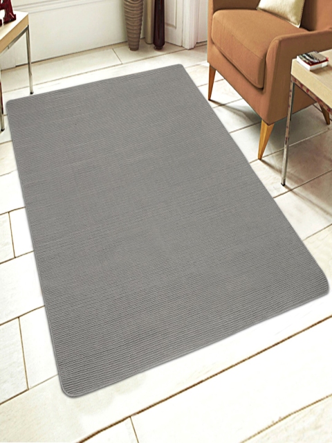 

Saral Home Grey Solid Microfiber Anti-Skid Carpet