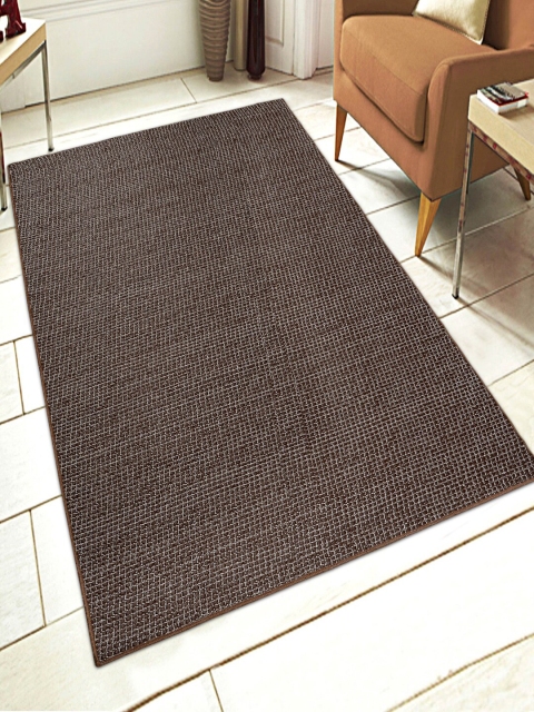 

Saral Home Brown Checked Traditional Anti-Skid Carpet