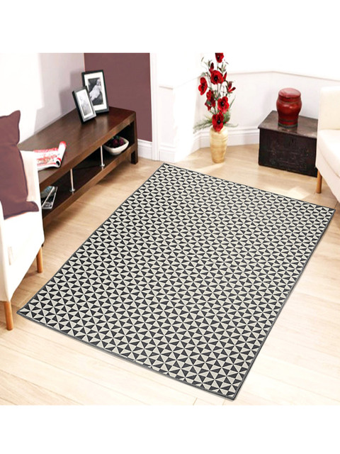 

Saral Home Grey Geometric Modern Cotton Carpet