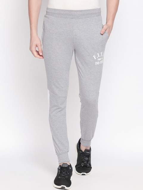 

FiTZ Men Grey Solid Slim-Fit Joggers