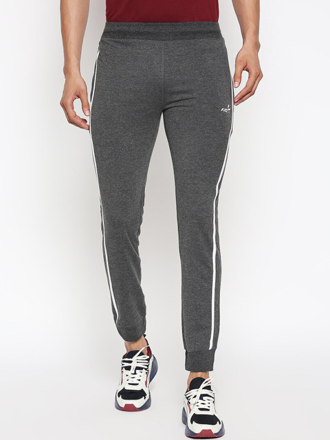 

FiTZ Men Charcoal Grey Solid Slim-Fit Joggers