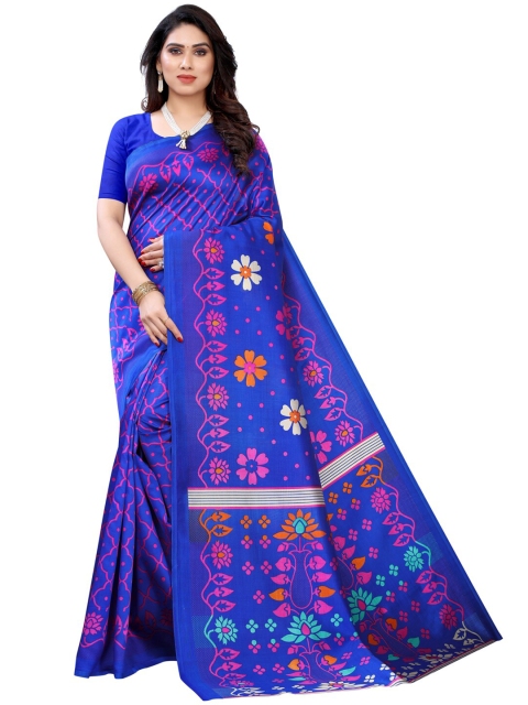 

KALINI Women Blue Floral Printed Saree