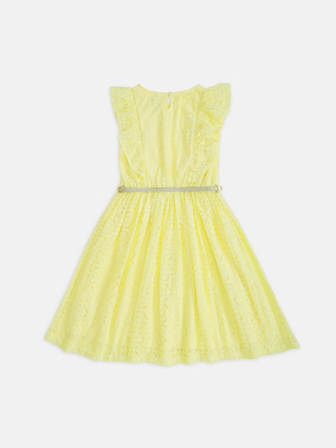 

Pantaloons Junior Girls Yellow Dress With Belt