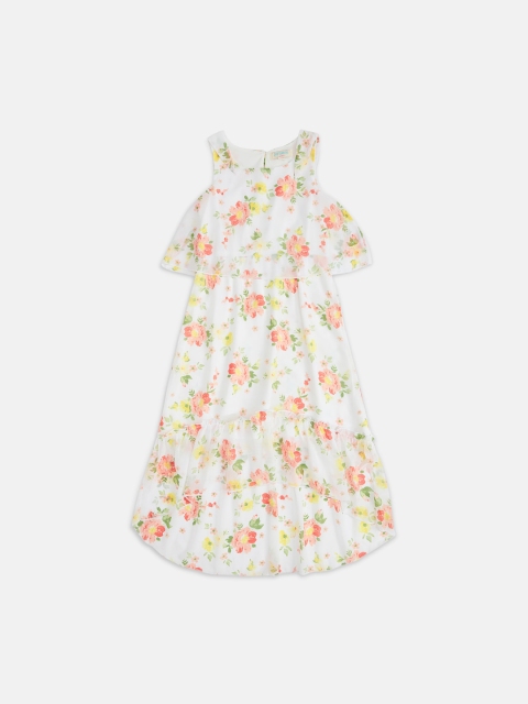 

Pantaloons Junior White Floral Printed Georgette Fit & Flare Maxi Dress