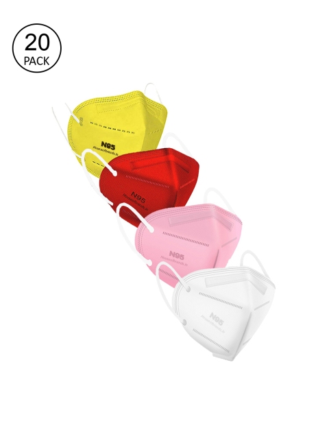 

Swiss Design Unisex Pack Of 20 Solid 5-Ply Reusable Anti-Pollution Protective N95 Masks, Yellow